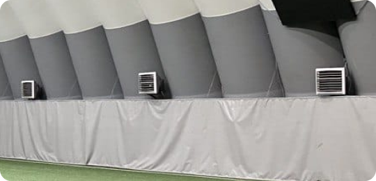 Вентиляция надувного ангара ПКС, Инженерные системы надувного ангара.