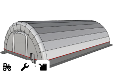 Инженерные системы надувного ангара, применение надувных ангаров для гаража с газоотводной установкой.