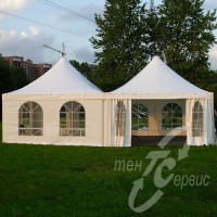 Белые шатры 5x5 метров для проведения праздника во Всеволожском районе.